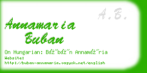 annamaria buban business card